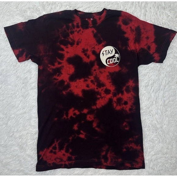 Other - Happy Hour Shades Tie-Dye Graphic T-Shirt Cool Black Red Size M Logo 100% Cotton